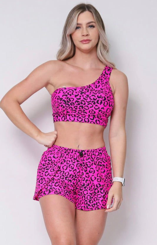 Paloma Pink Cheetah Sports Bra
