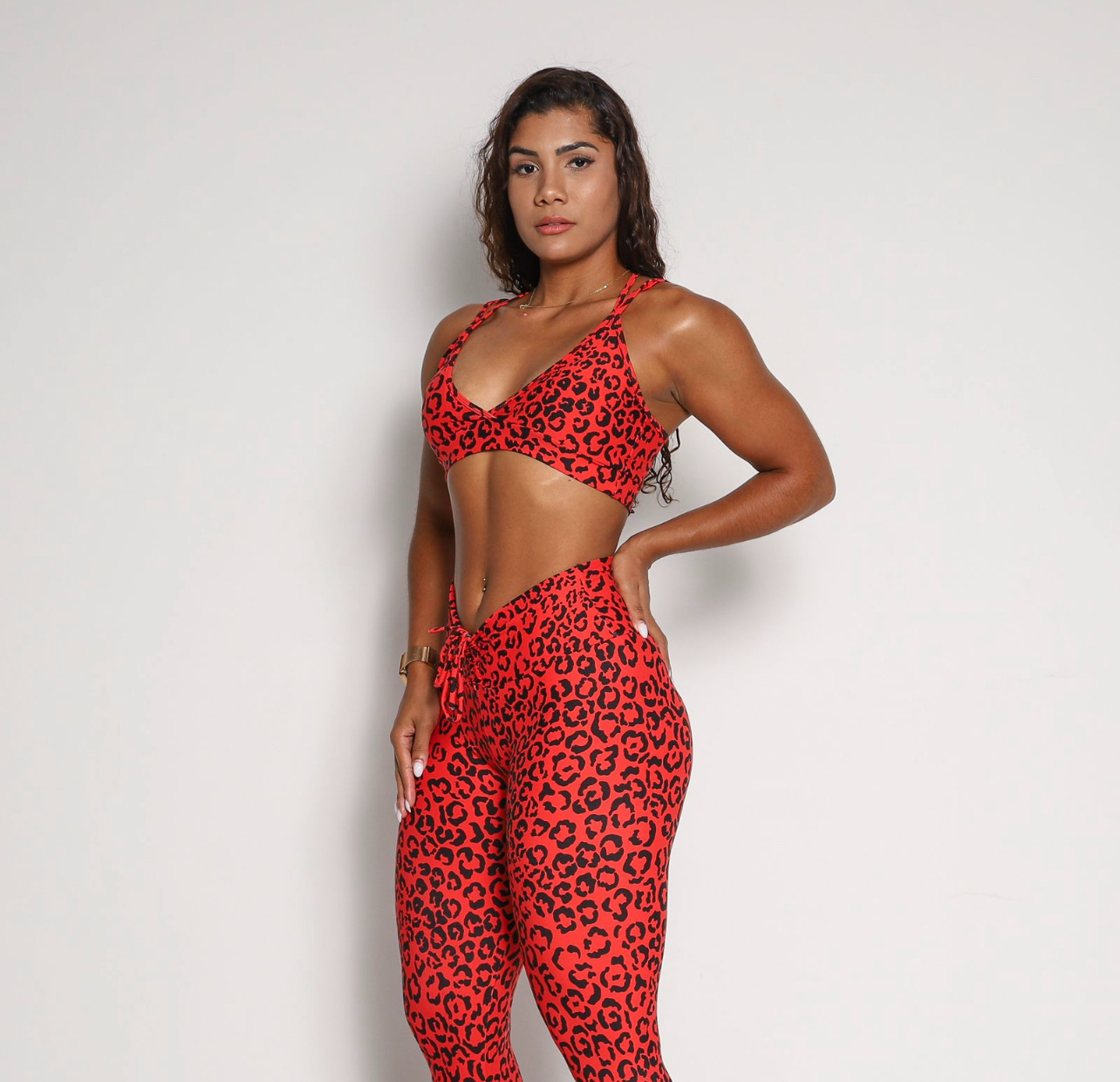 Andressa Red Cheetah Leggings