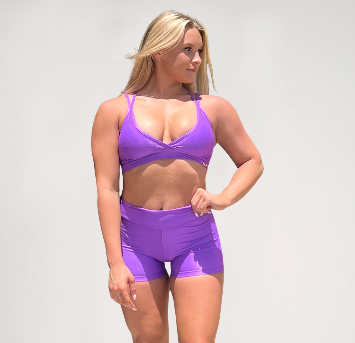 Alexandra Shiny Purple Shorts