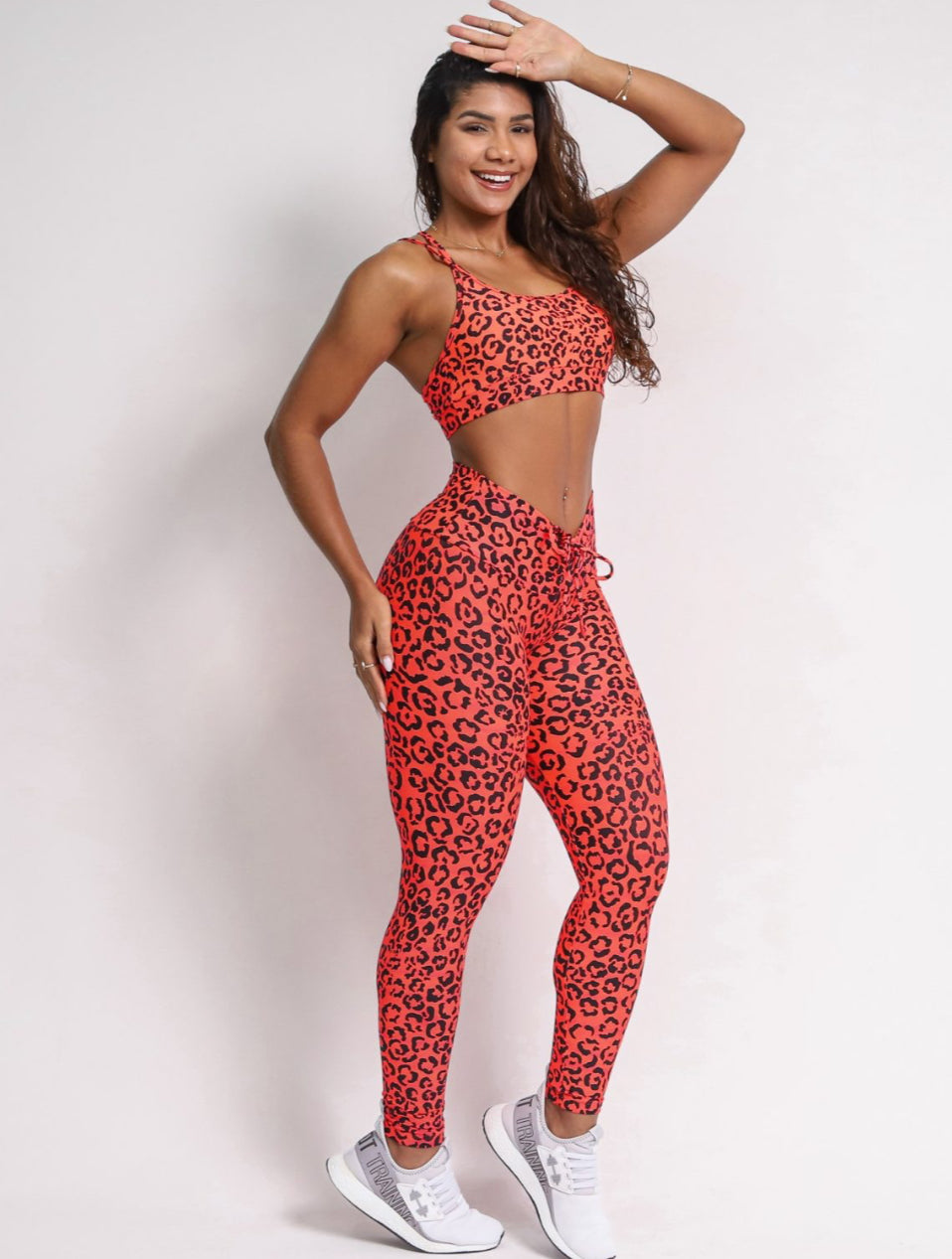 Andressa Orange Cheetah Leggings