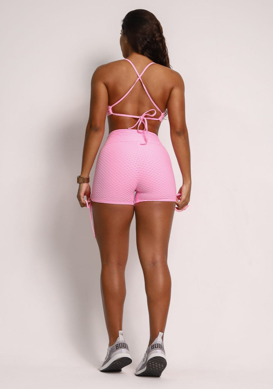 Lily Pink Soft Texture Cross Shorts
